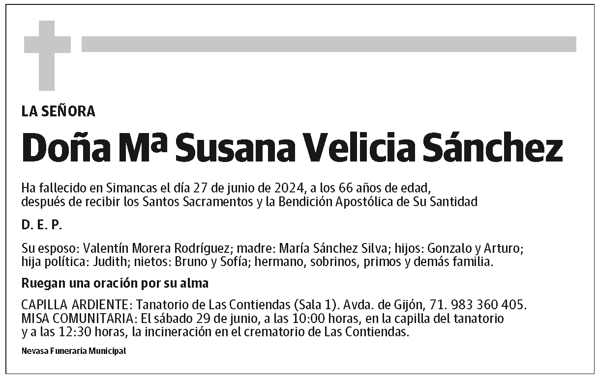 Mª Susana Velicia Sánchez