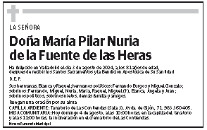 María Pilar Nuria de la Fuente de las Heras