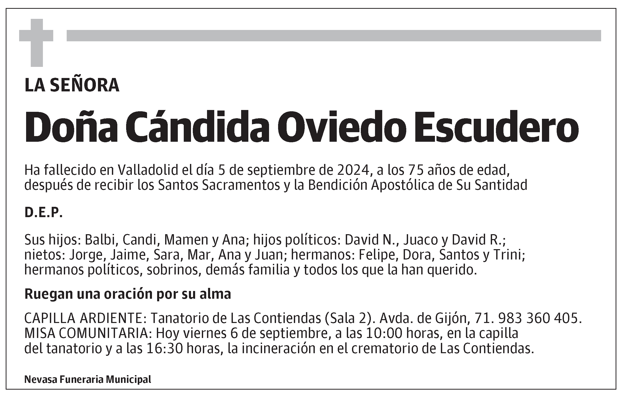Cándida Oviedo Escudero