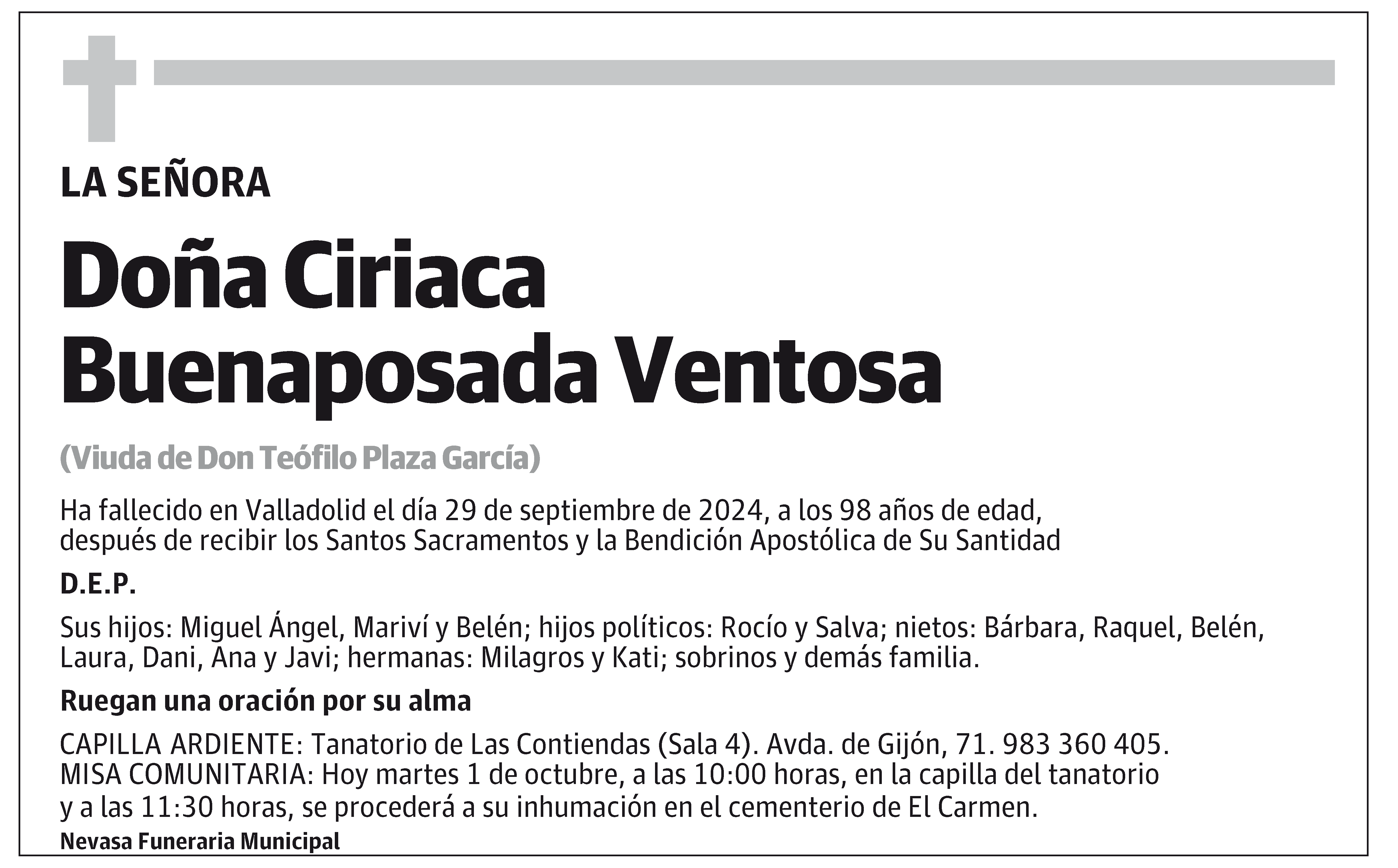 Ciriaca Buenaposada Ventosa