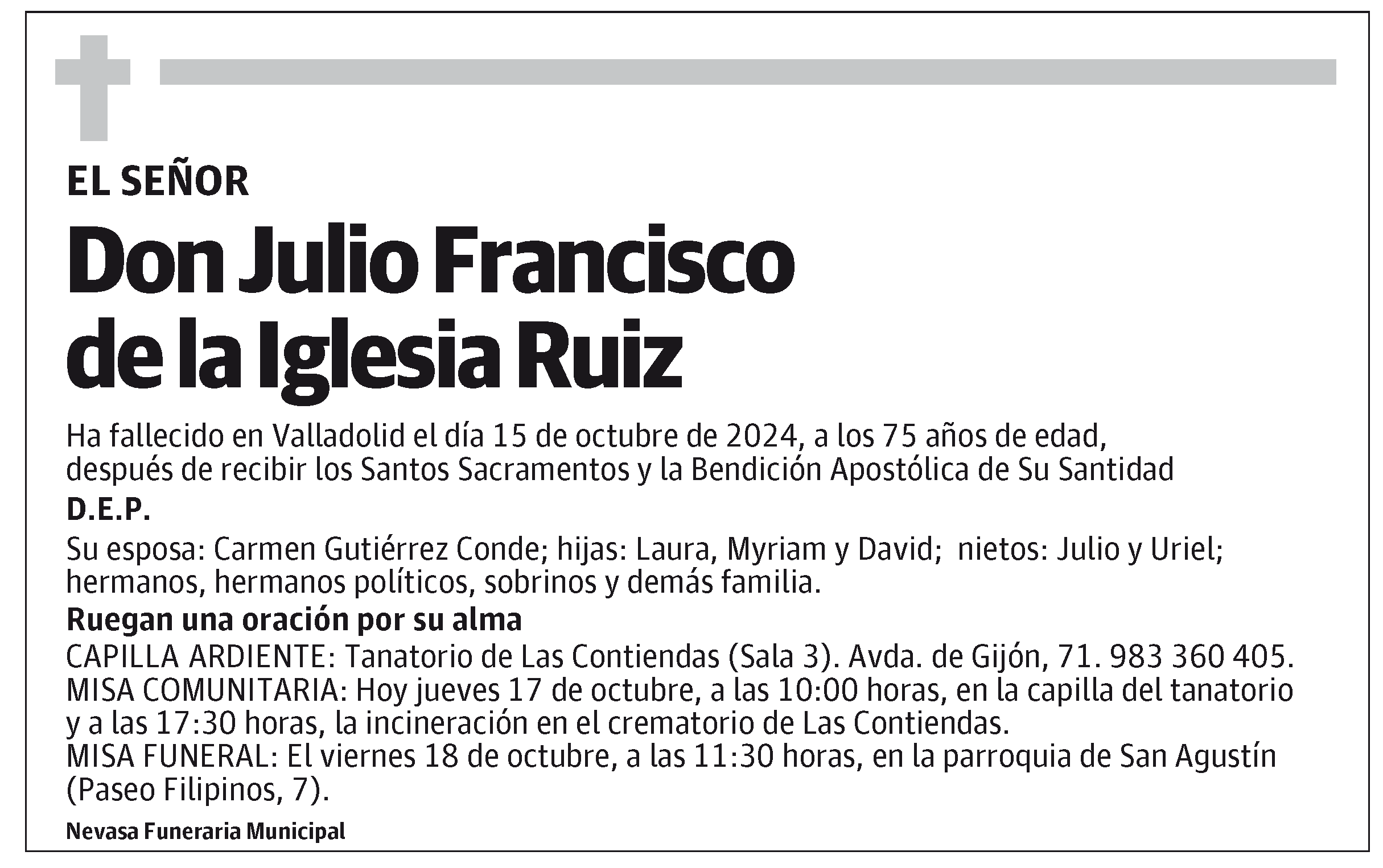 Julio Francisco de la Iglesia Ruiz