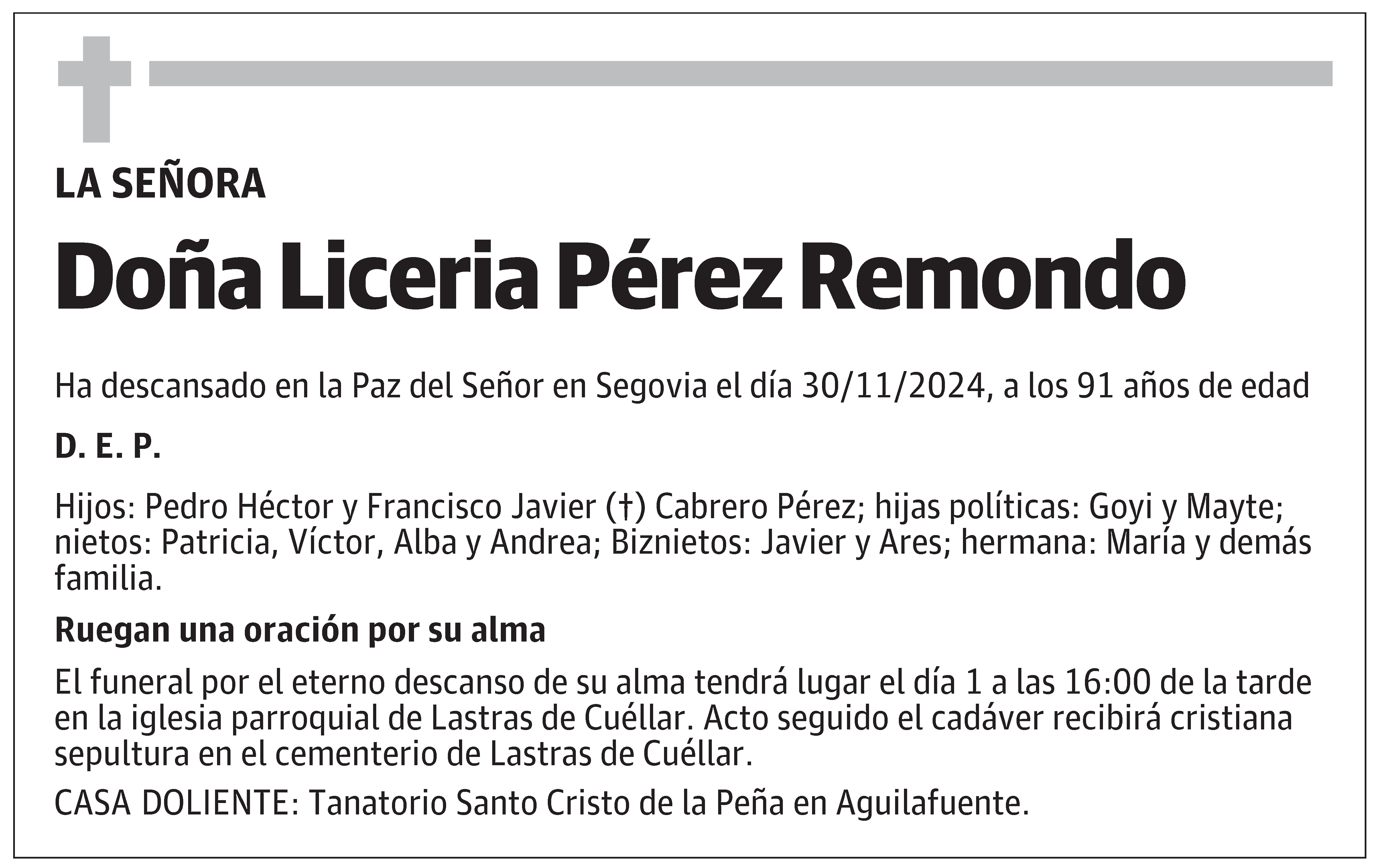 Liceria Pérez Remondo