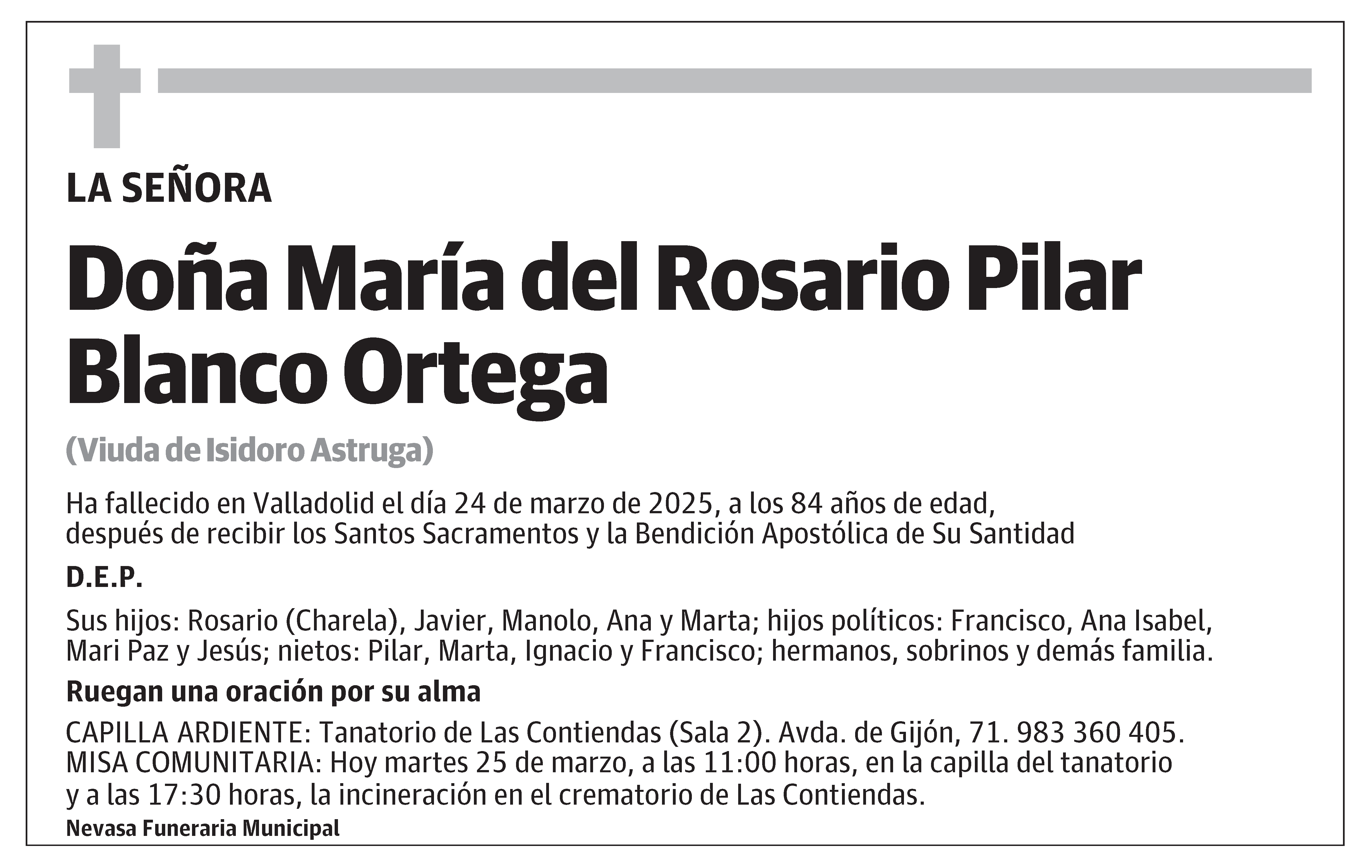 María del Rosario Pilar Blanco Ortega