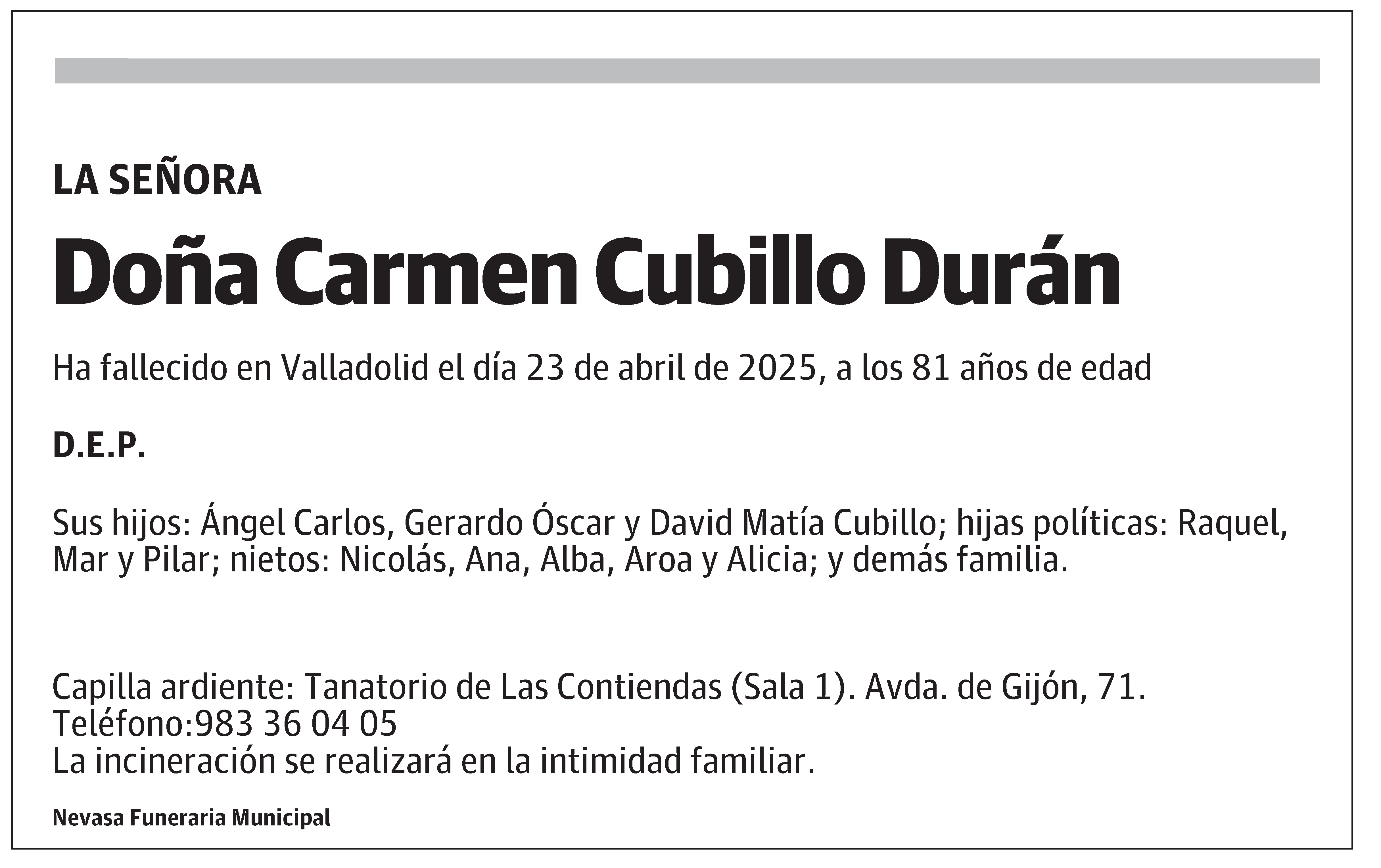 Carmen Cubillo Durán