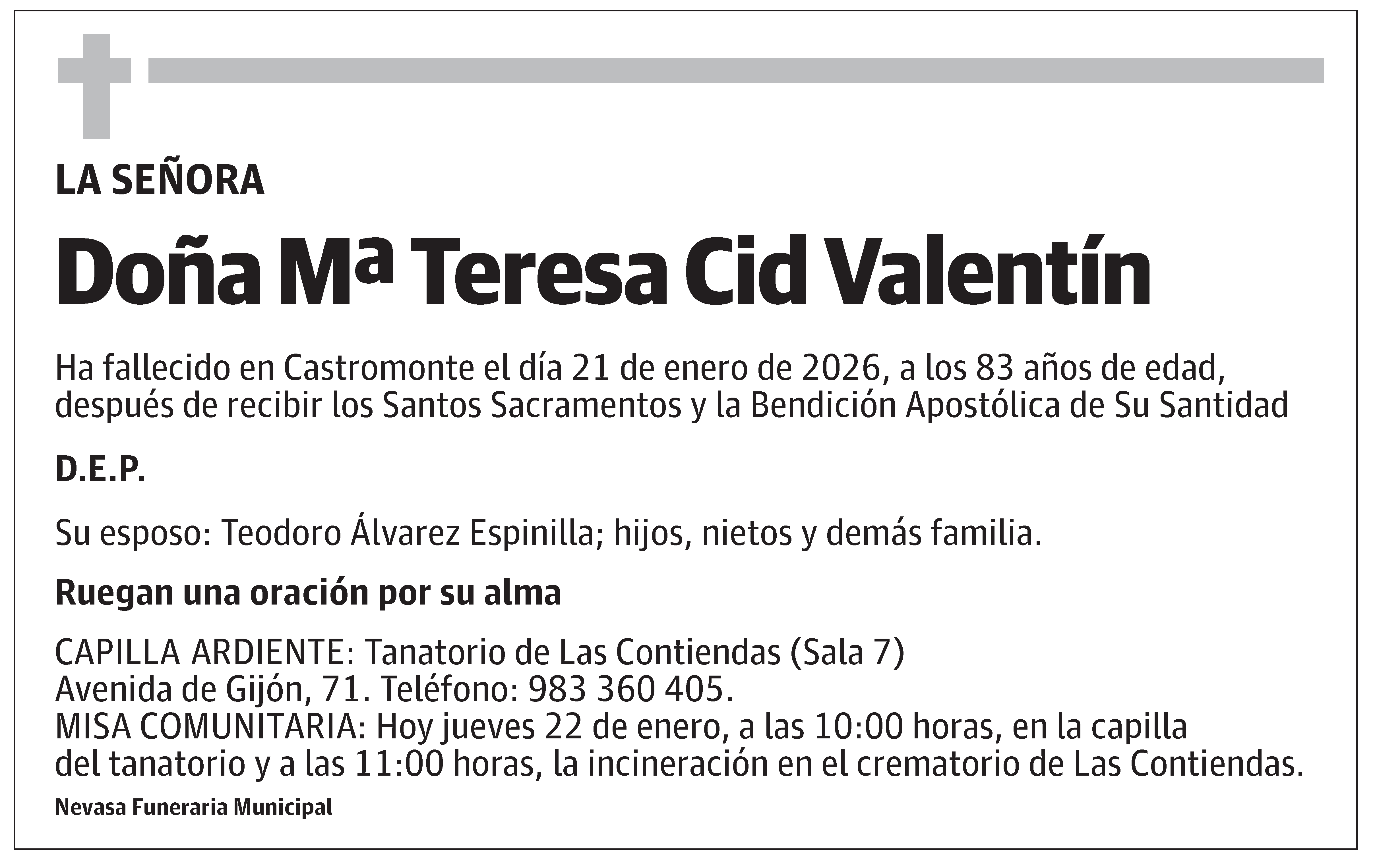 Mª Teresa Cid Valentín