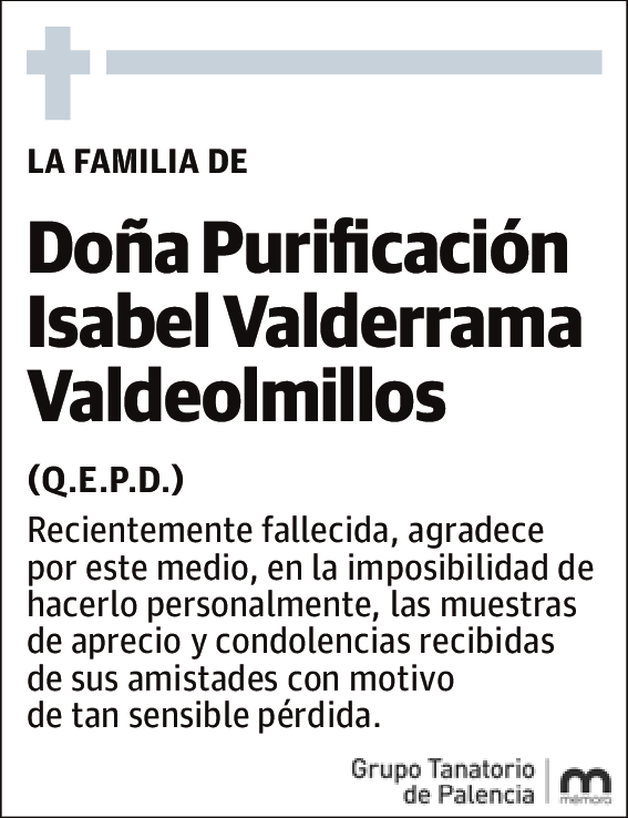 Purificación Isabel Valderrama Valdeolmillos