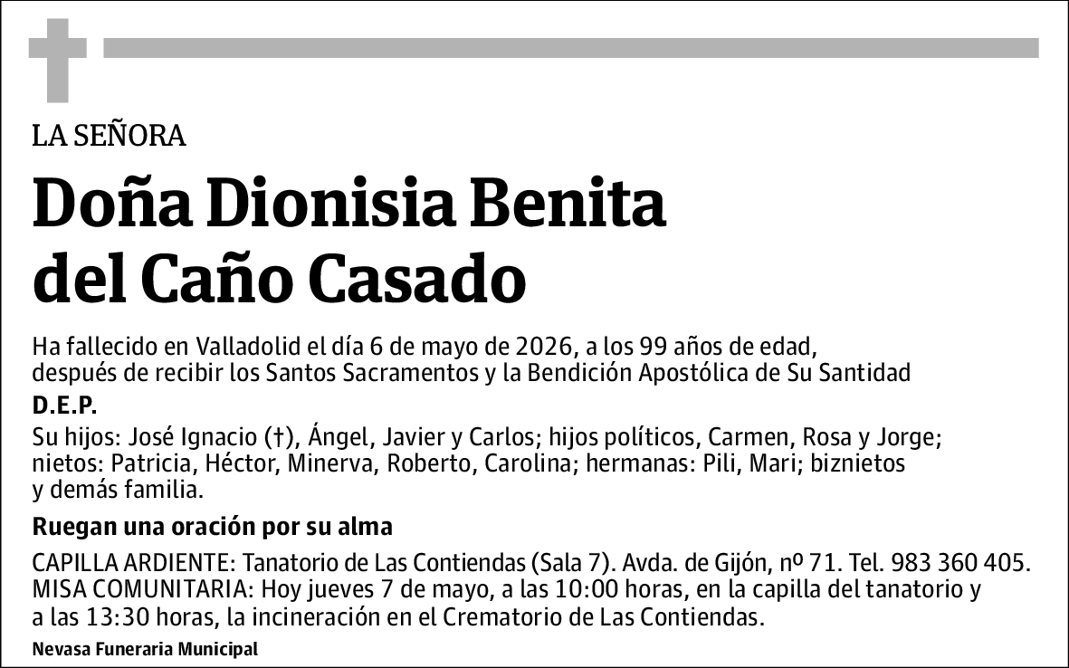 Dionisia Benita del Caño Casado