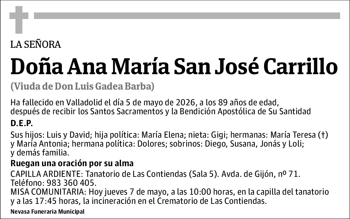 Ana María San José Carrillo