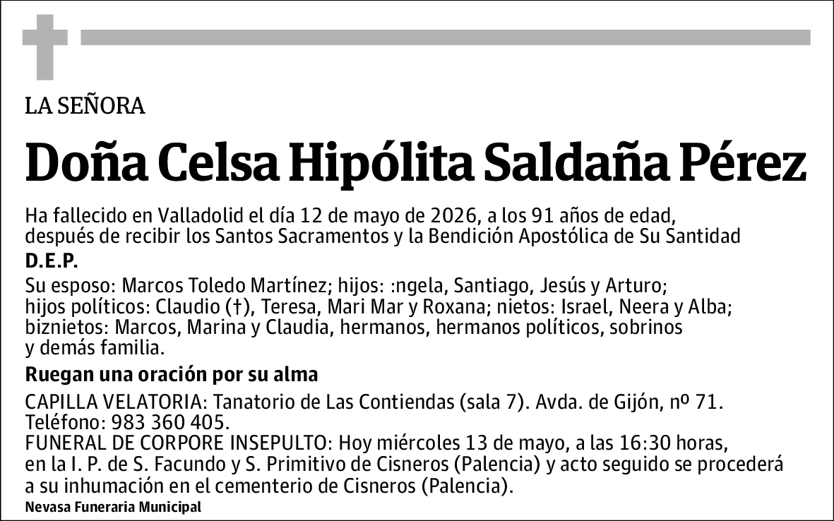 Celsa Hipólita Saldaña Pérez