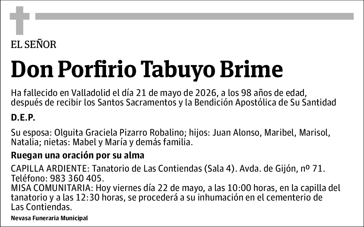 Porfirio Tabuyo Brime