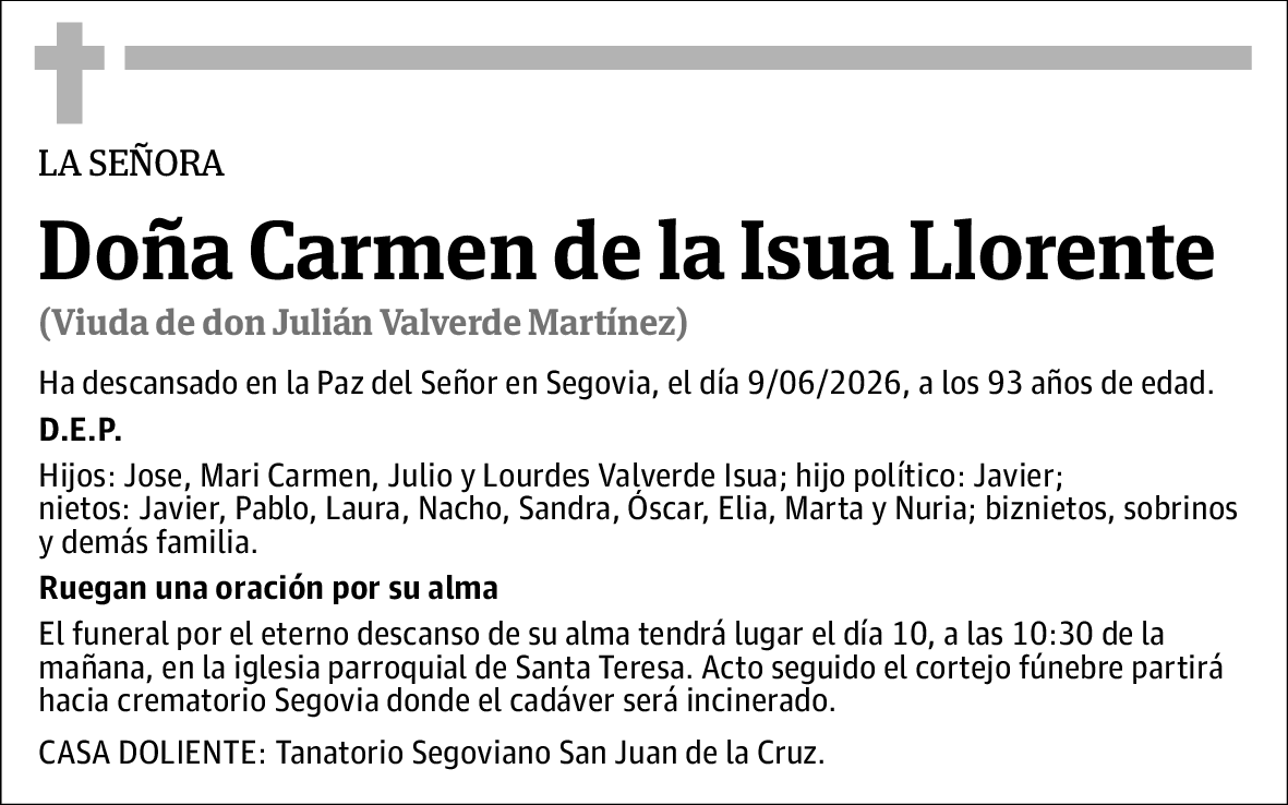 Carmen de la Isua Llorente
