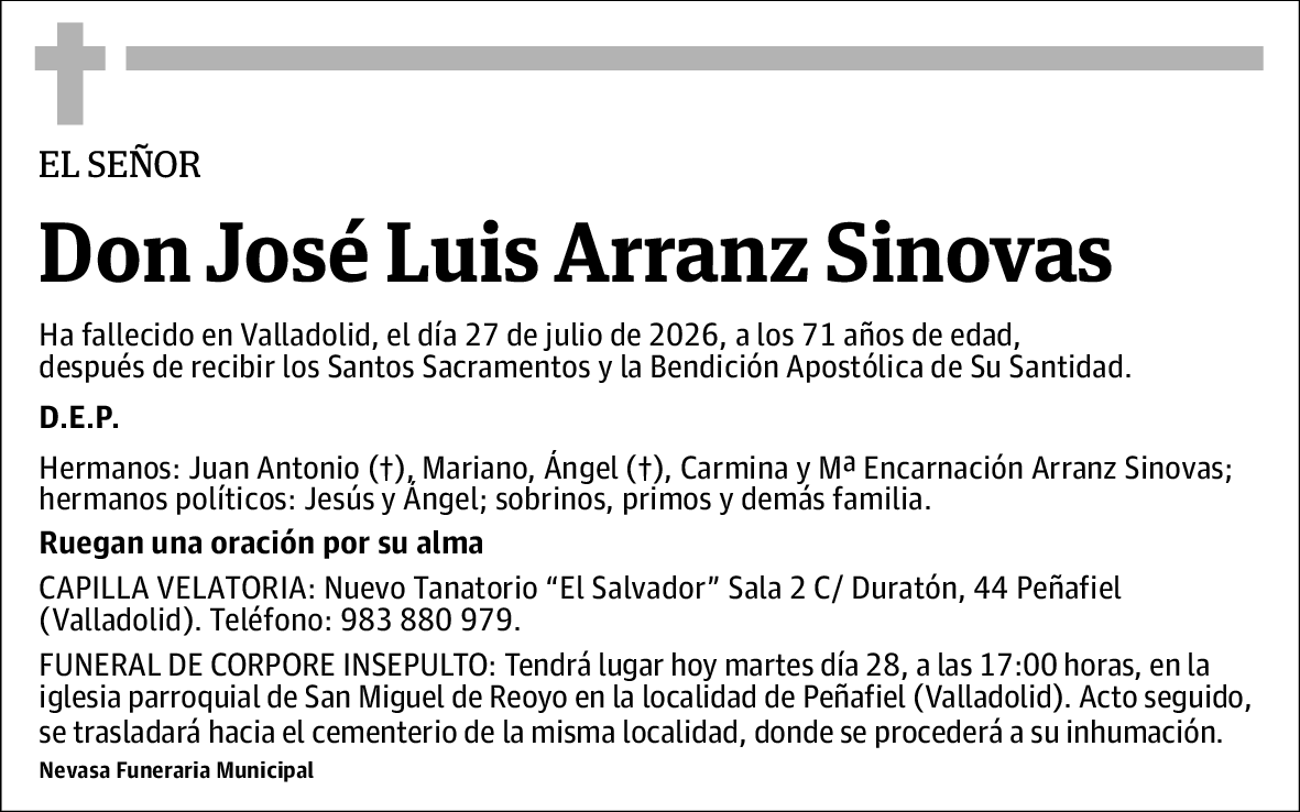 José Luis Arranz Sinovas