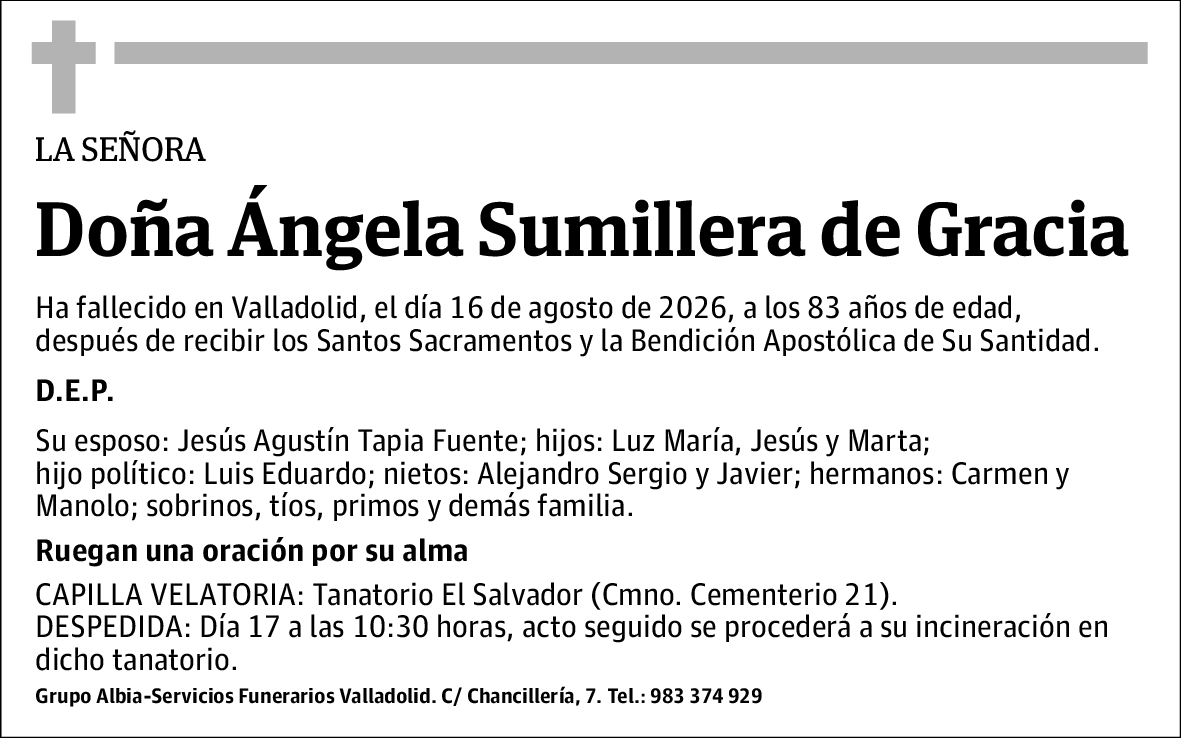 Ángela Sumillera de Gracia