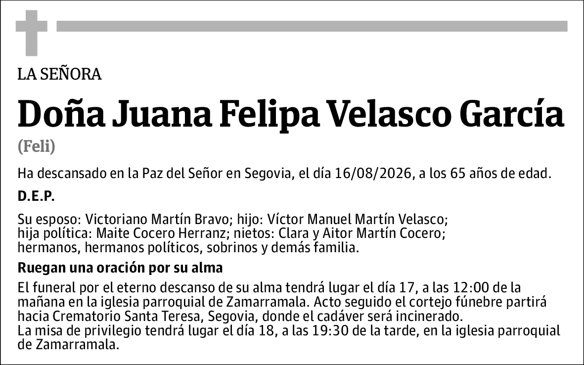 Juana Felipa Velasco García