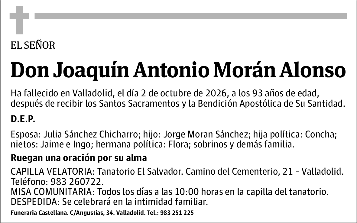 Joaquín Antonio Morán Alonso