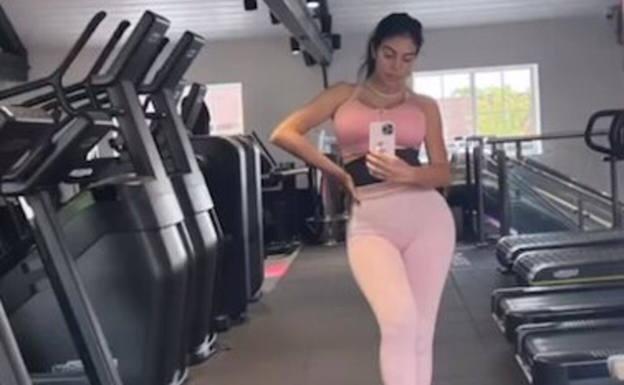 Georgina Rodriguez in the gym.