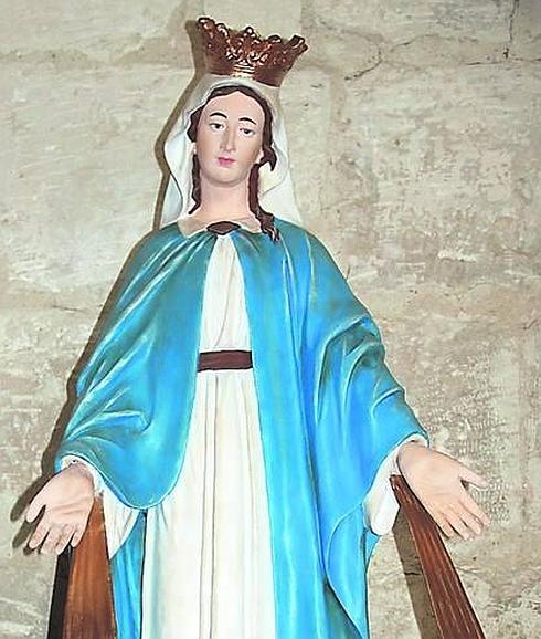 La Milagrosa, expuesta en la iglesia parroquial de San Millán, una vez restaurada./